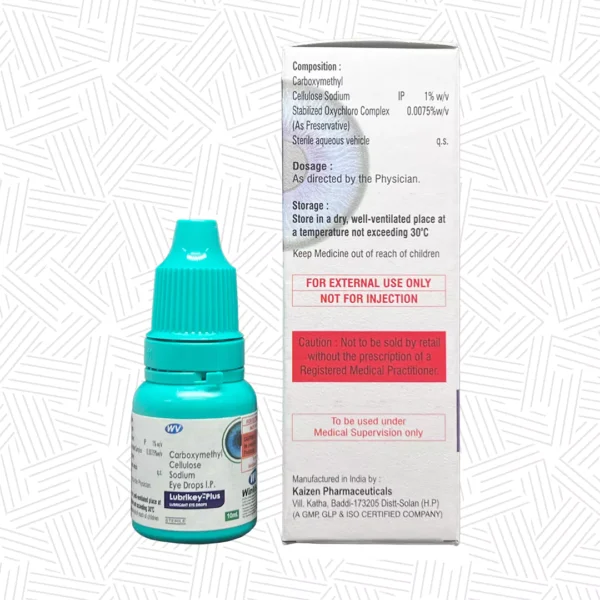 Lubrikey-Plus Lubricant Eye Drops 100ml another side