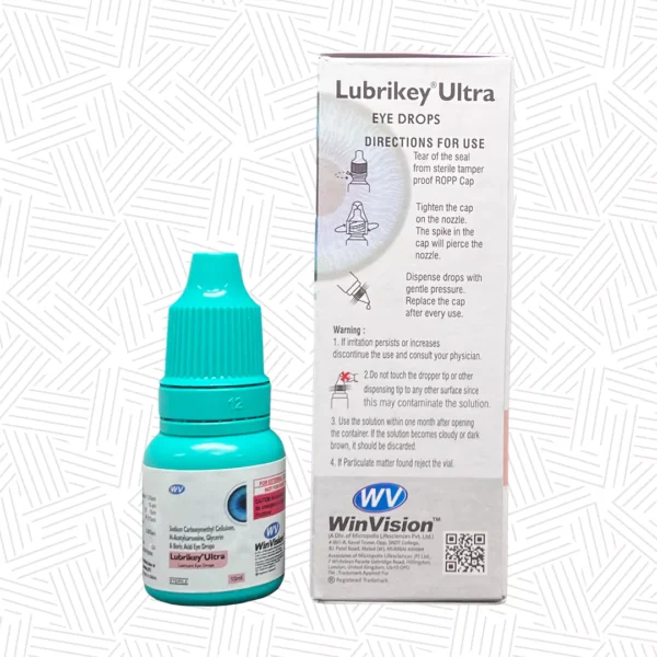 Lubrikey Ultra Lubricant Eye Drops 10ml Back Side