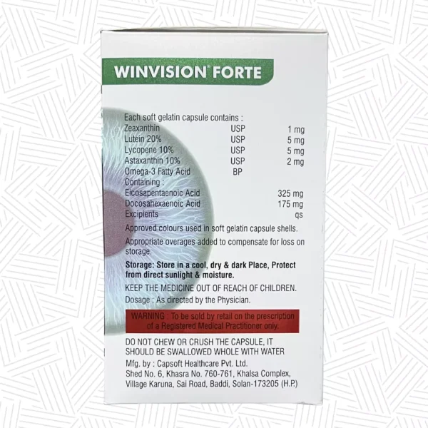 WINVISION FORTE Softgel Capsules Back View