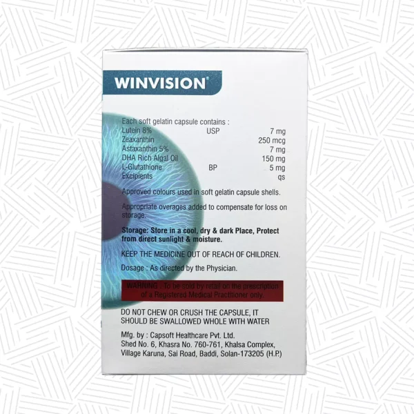 Winvision Softgel Capsules Back view